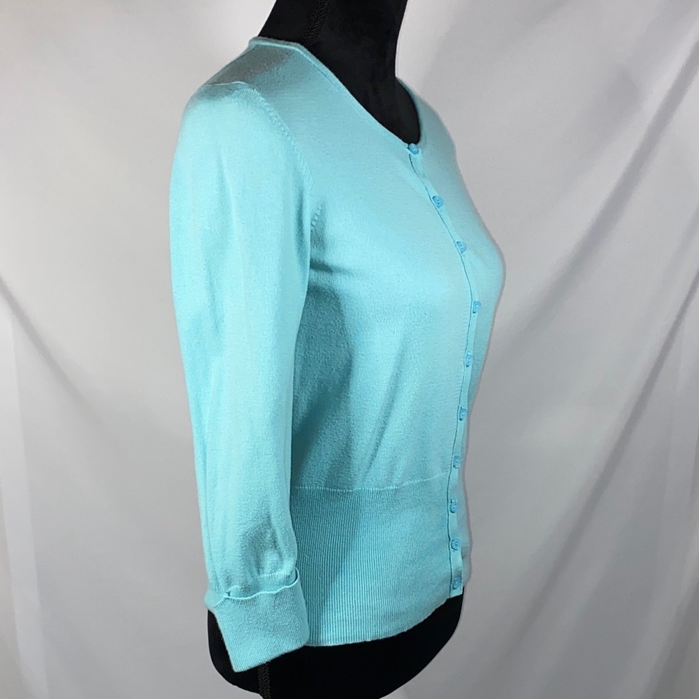 The Limited Aqua Blue Cardigan Sweater Womens Medium Button Front - Picture 4 of 8